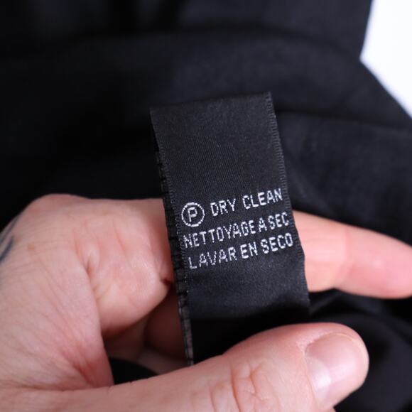 NICOLE MILLER COLLECTION Linen Slouch Dress Black Zip Front Women's 6 - Picture 12 of 13